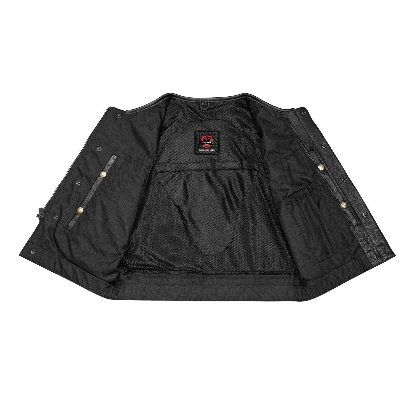 DS166 Drop Zone Lowcut Men's Club Style Leather Motorcycle Vest
