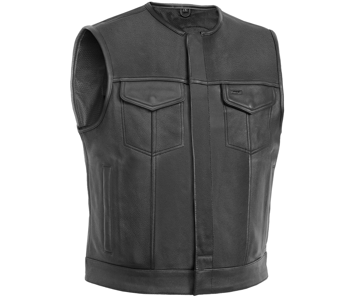 DS166 Drop Zone Lowcut Men's Club Style Leather Motorcycle Vest