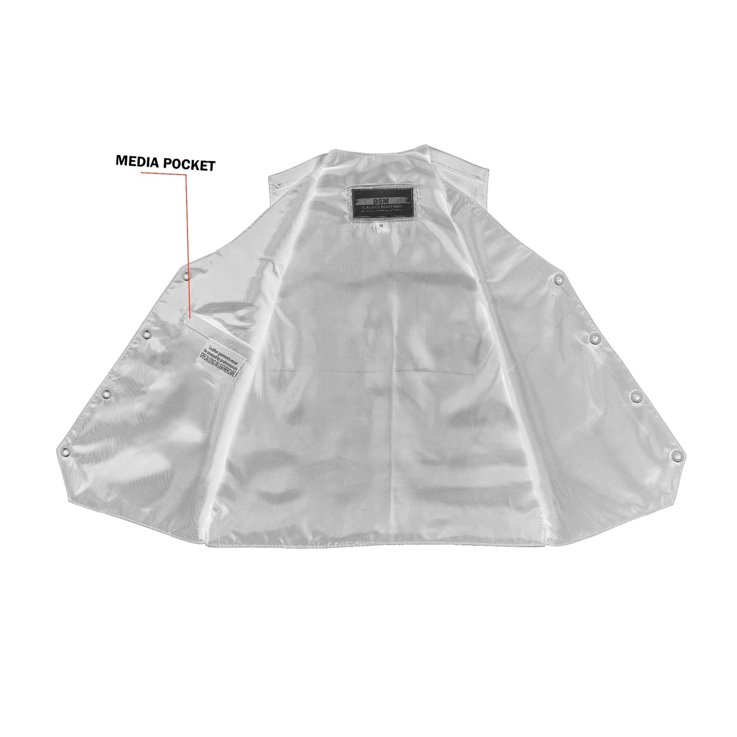 Kids Leather Traditional Style Plain Side Vest