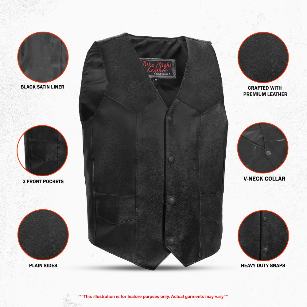 DS1725 Kids Traditional Style Plain Side Vest