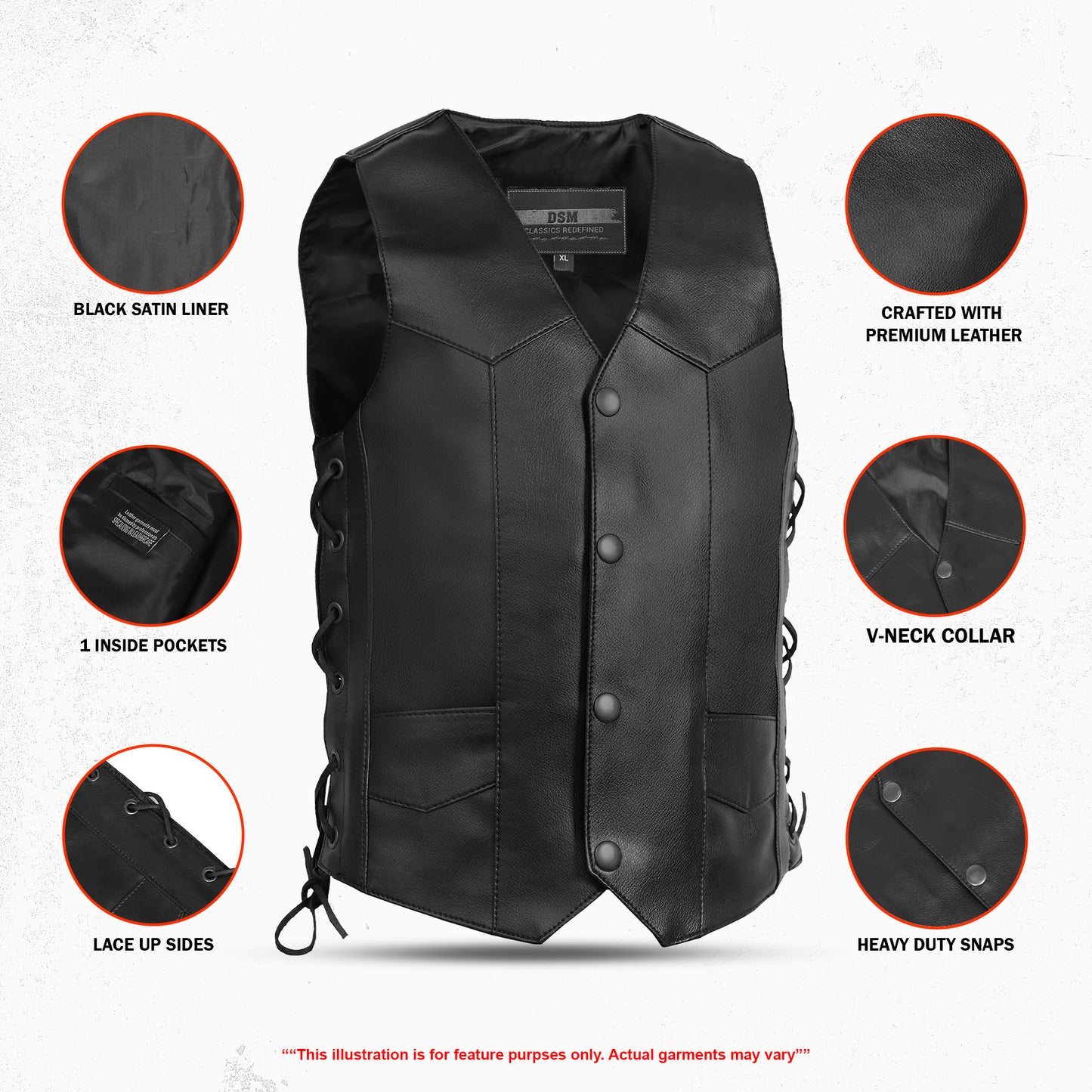 Kids Leather Vest - Traditional Style & Side Laces