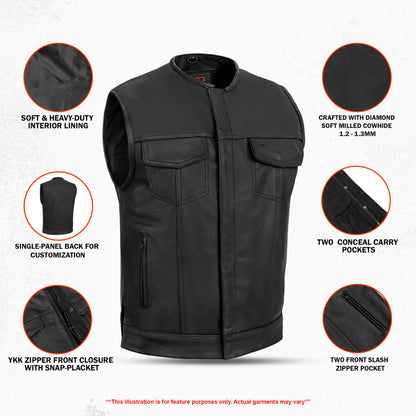 Vestra Men's Motorcycle Leather Vest