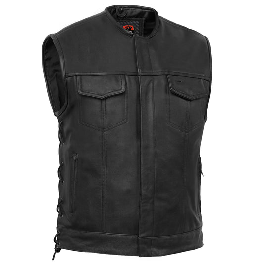 Hawk Men's Motorcycle Leather Vest
