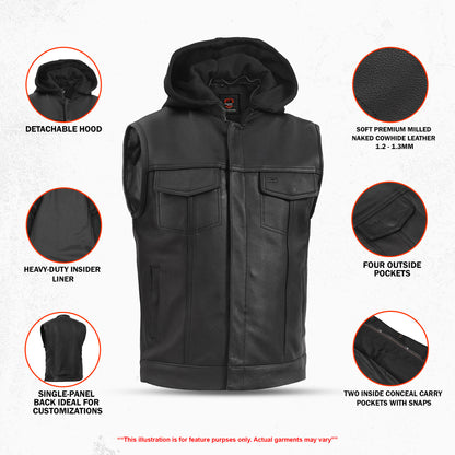 Cole™ Men's Motorcycle Leather Vest