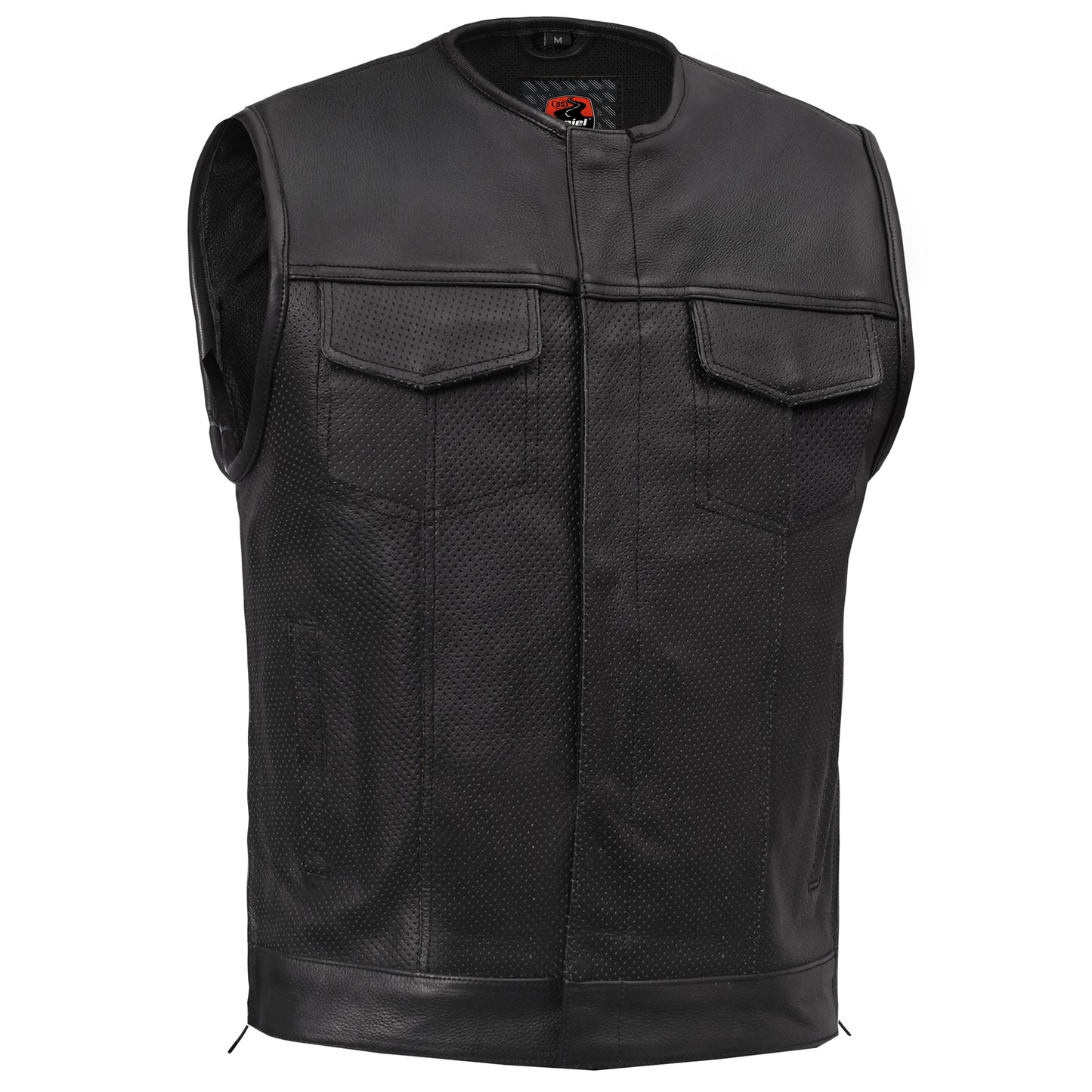 Blackbird™ Perforated Men's Motorcycle Leather Vest