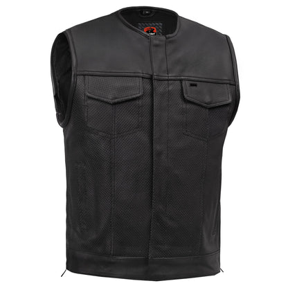 Blackbird™ Perforated Men's Motorcycle Leather Vest