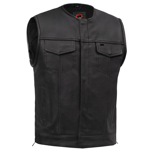 Blackbird™ Perforated Men's Motorcycle Leather Vest