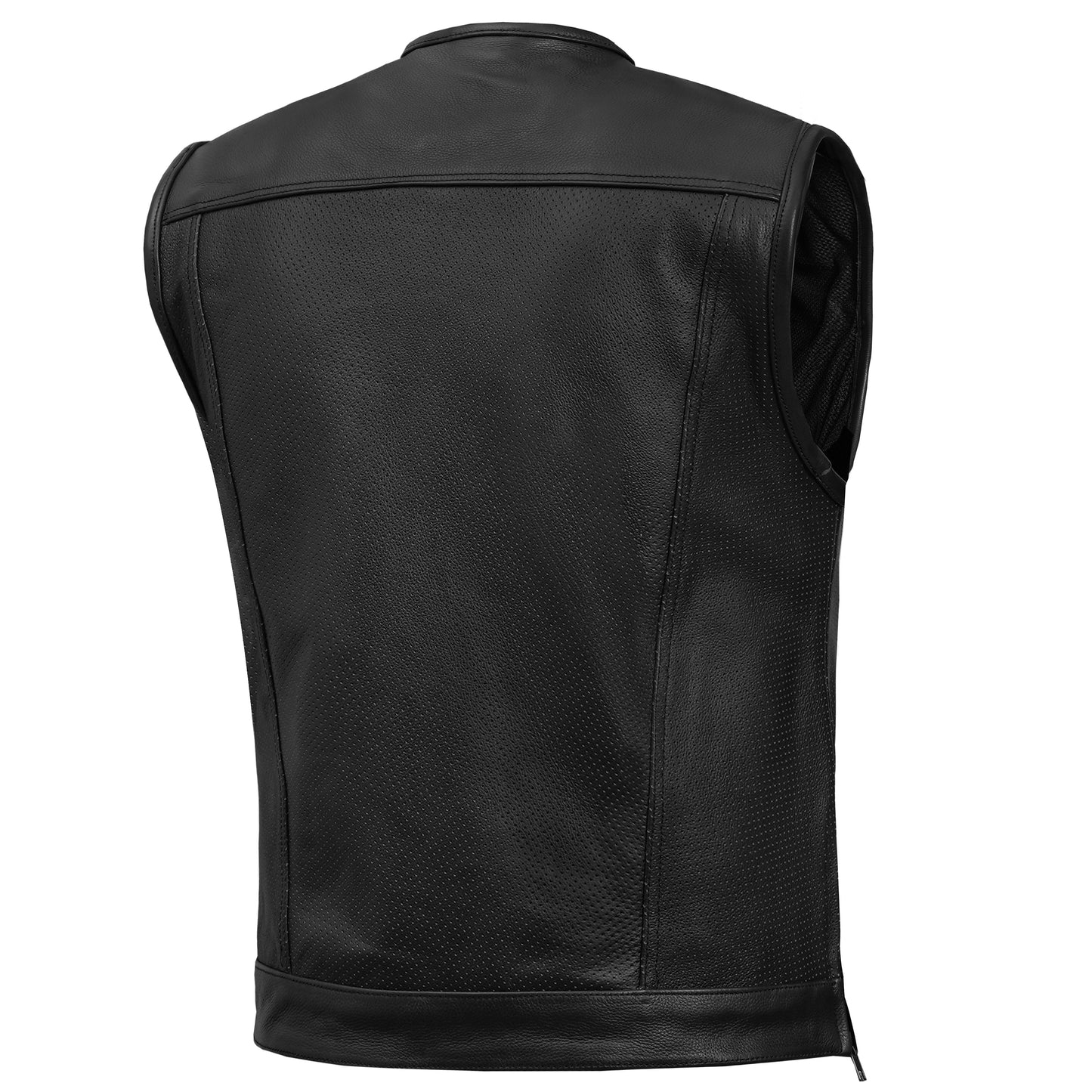 Blackbird™ Perforated Men's Motorcycle Leather Vest