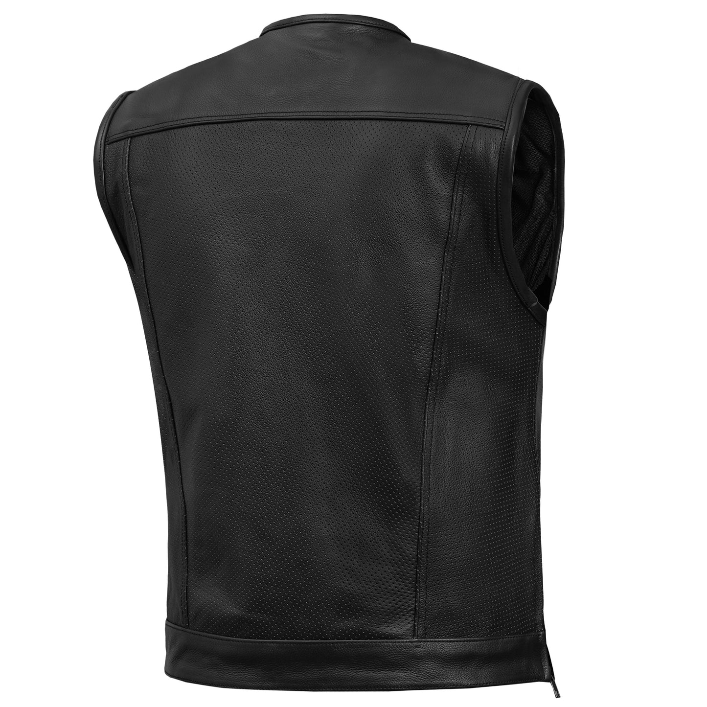 Blackbird™ Perforated Men's Motorcycle Leather Vest