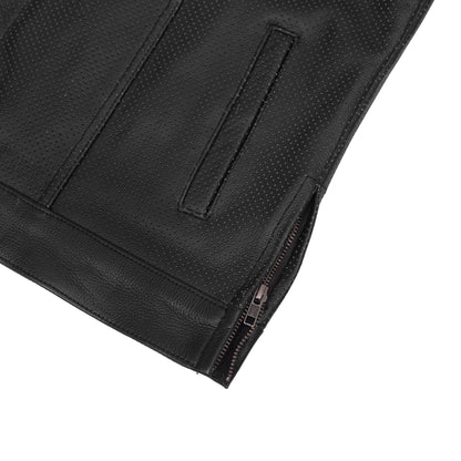 Blackbird™ Perforated Men's Motorcycle Leather Vest