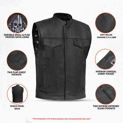 Blaze™ Men's Motorcycle Leather Vest