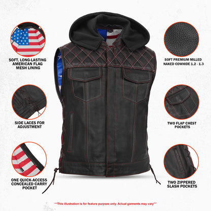 Redline™ Men's Motorcycle Leather Vest