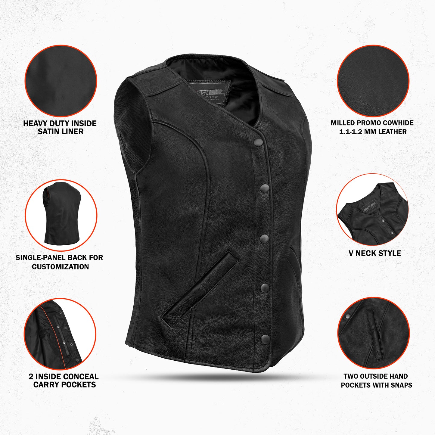 DS204 Women's Stylish Longer Body &frac34; Vest - Plain Sides