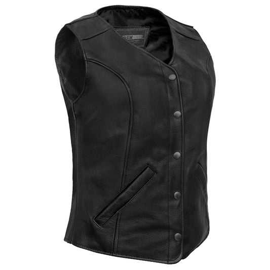 DS204 Women's Stylish Longer Body &frac34; Vest - Plain Sides