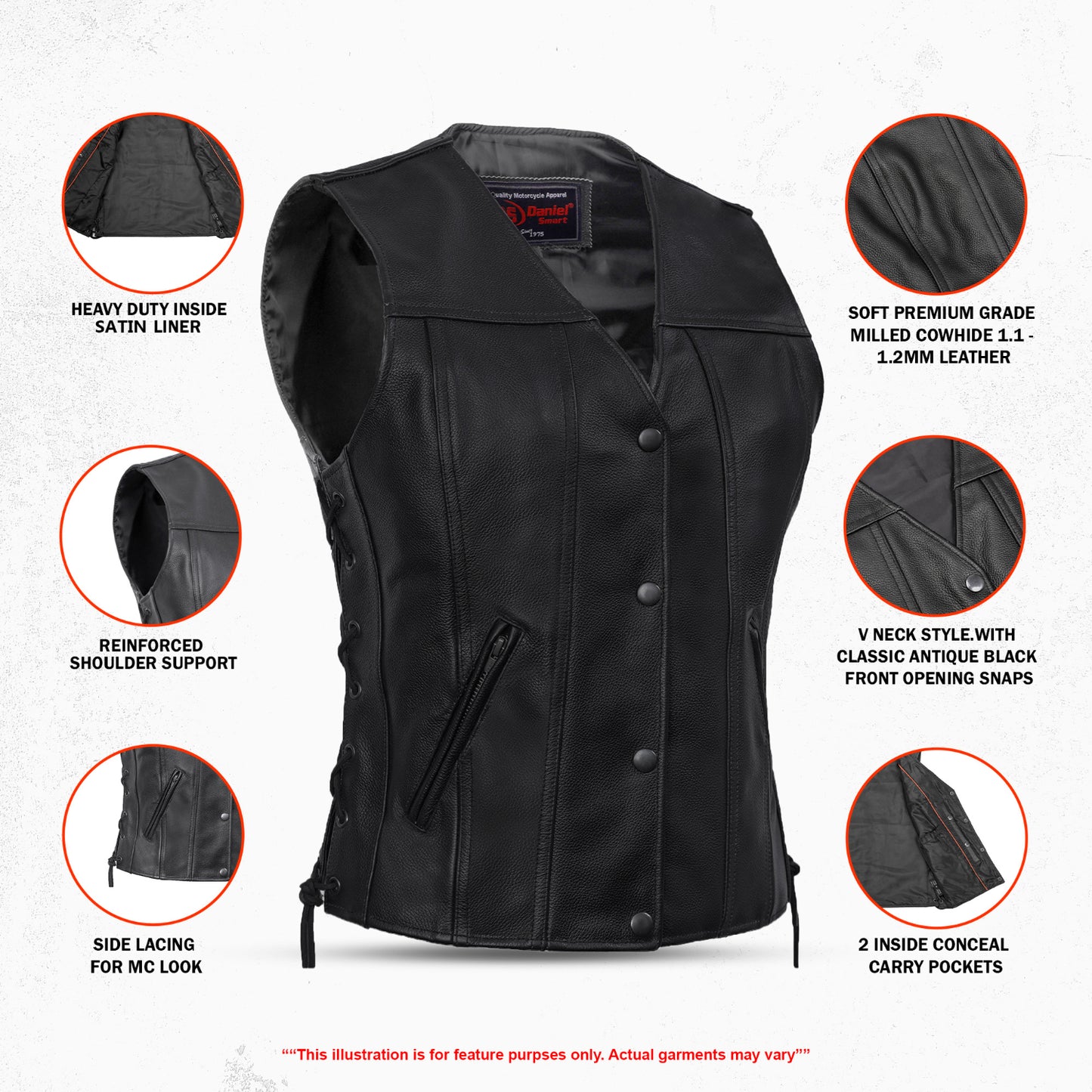 DS205 Women's Single Back Panel Concealed Carry Vest