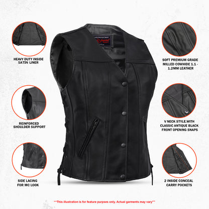 DS205 Women's Single Back Panel Concealed Carry Vest
