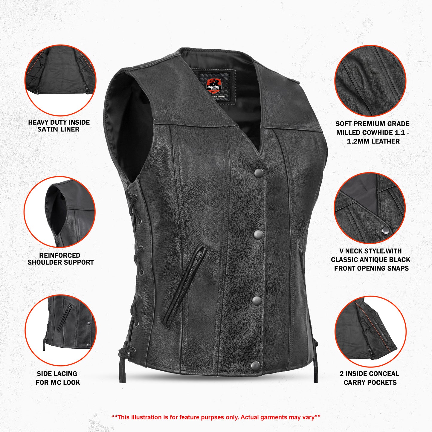 DS205 Women's Single Back Panel Concealed Carry Vest