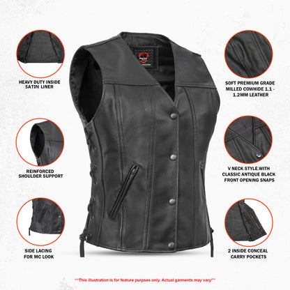 DS205 Women's Single Back Panel Concealed Carry Vest