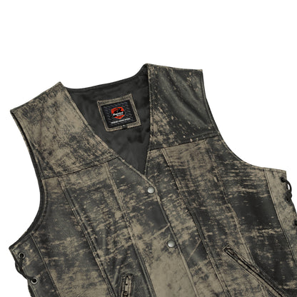 Oak Women's Leather Motorcycle Vest