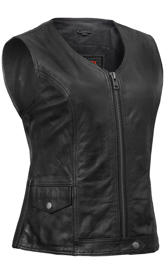 DS215 NoirFlex - Women’s Leather Motorcycle Vest