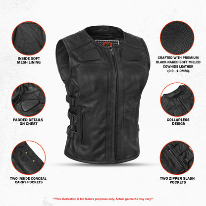 Evelyn - Women's Leather Motorcycle Vest