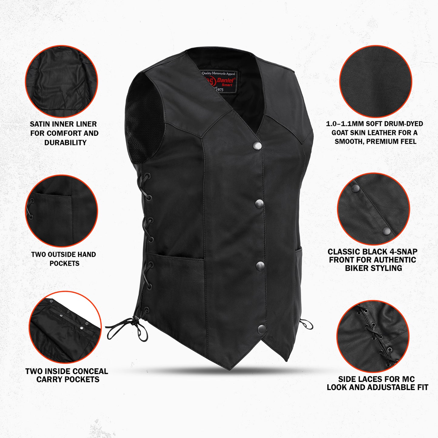 DS252 Women's Classic Side Lace Vest