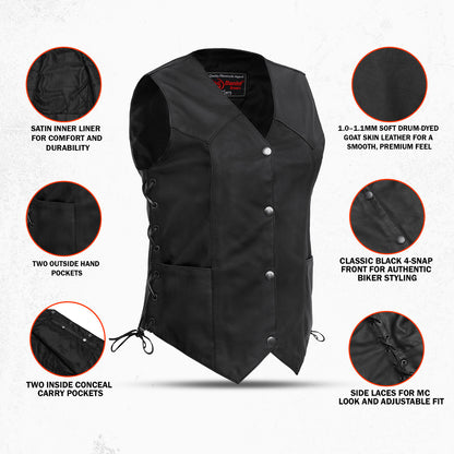 DS252 Women's Classic Side Lace Vest