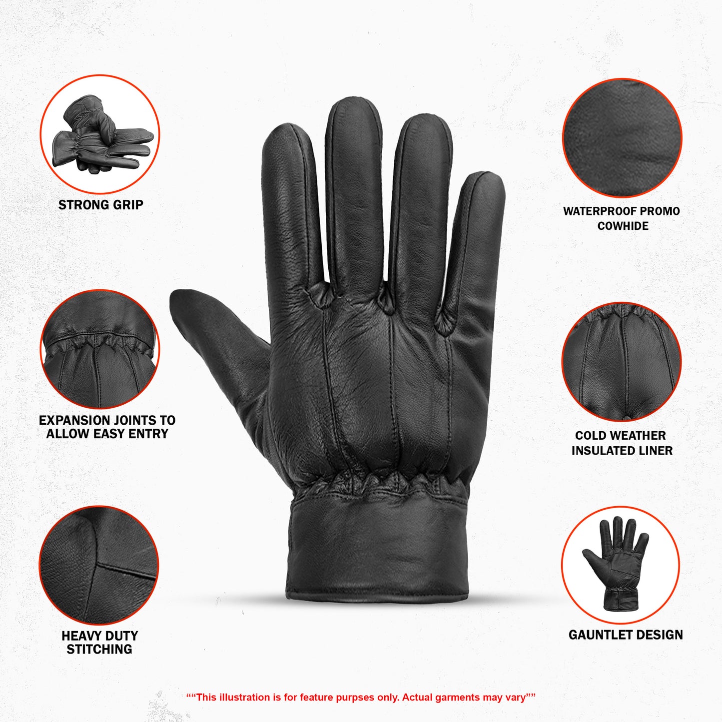 FrostGuard Pro Men's Gauntlet Motorcycle Gloves