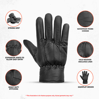 FrostGuard Pro Men's Gauntlet Motorcycle Gloves
