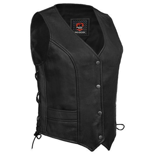 Essence Women's Leather Motorcycle Vest