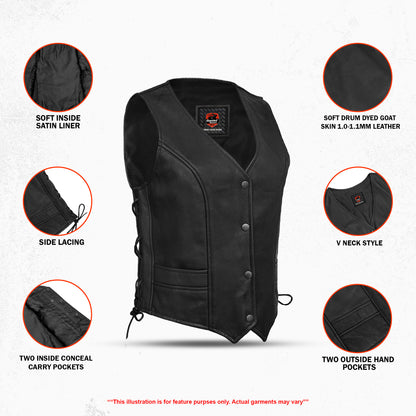 Essence Women's Leather Motorcycle Vest