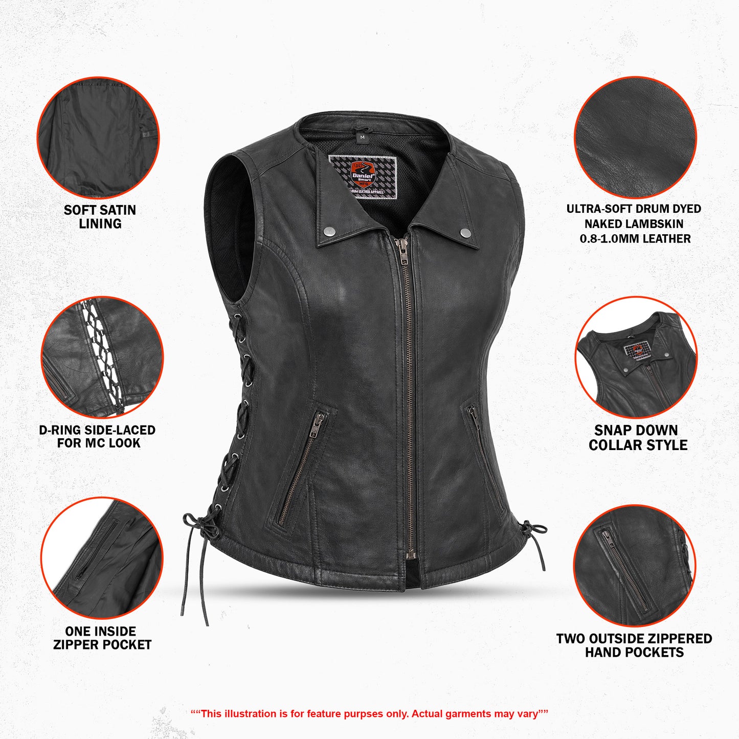 Fashionista Women's Leather Motorcycle Vest