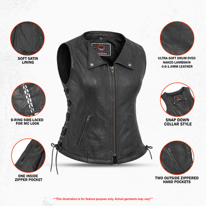 Fashionista Women's Leather Motorcycle Vest