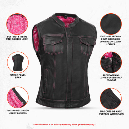 Orchid™ Women's Leather Motorcycle Vest