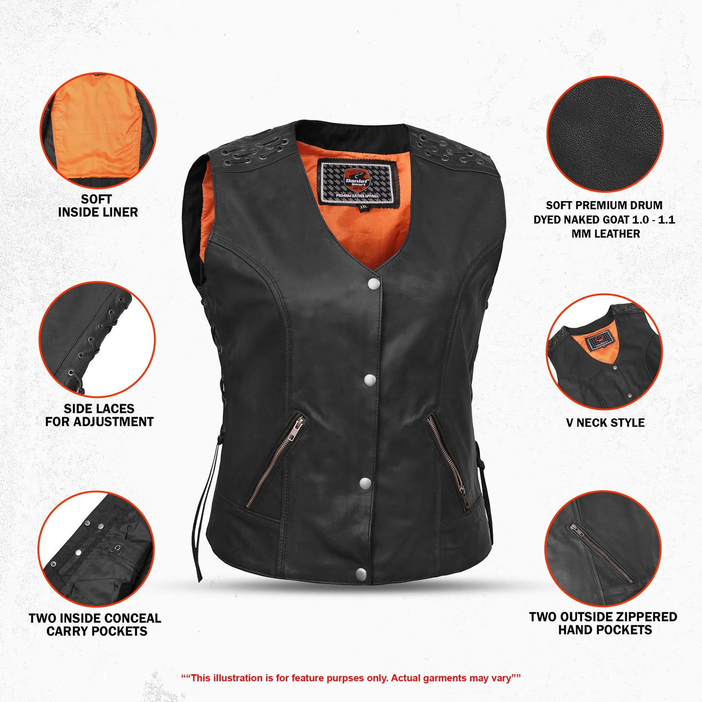 Valkyrie Women's Leather Motorcycle Vest