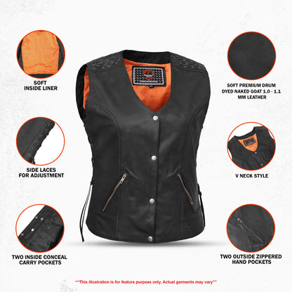 Valkyrie Women's Leather Motorcycle Vest