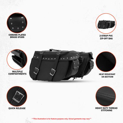 DS312S Two Strap Saddle Bag w/ Studs