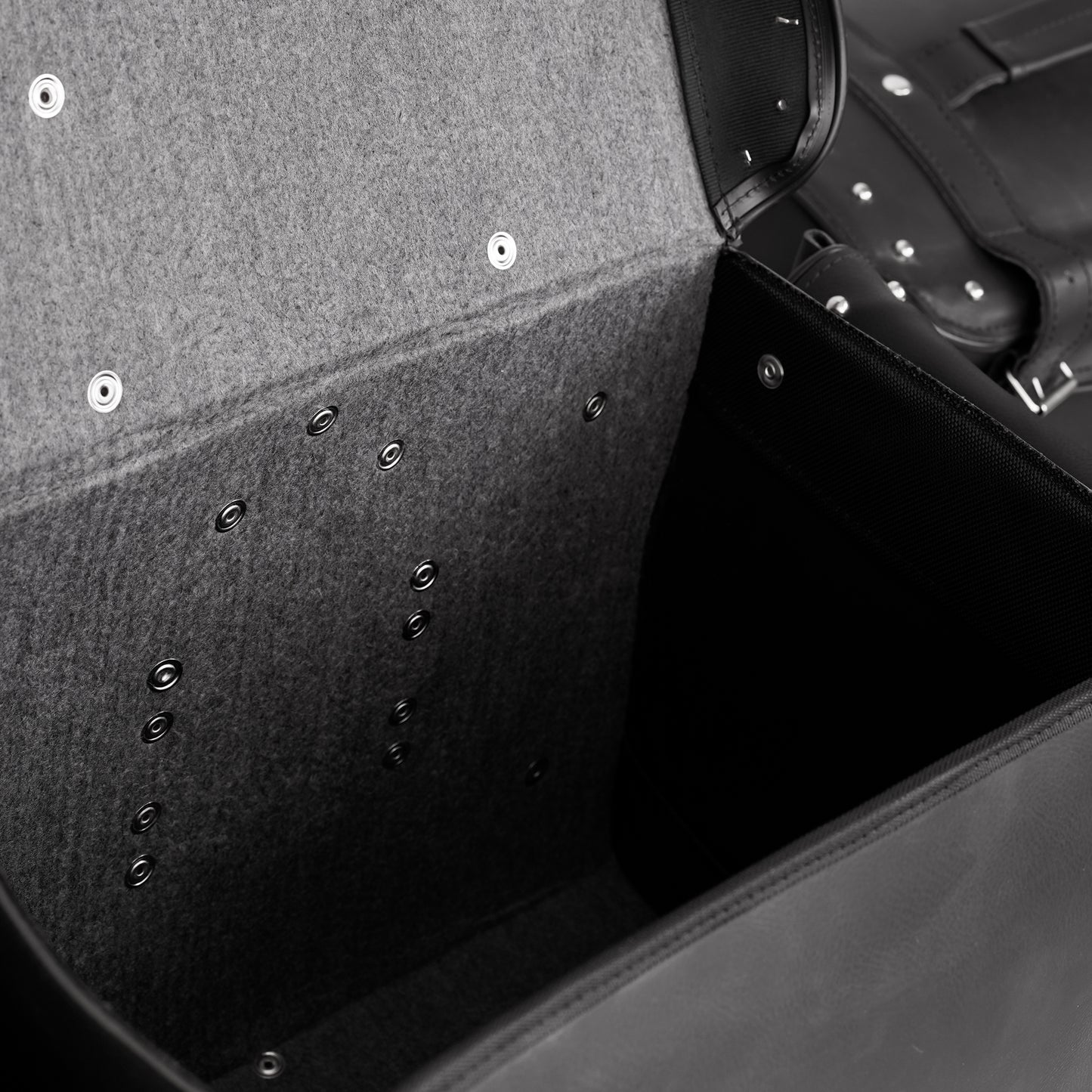 DS350S Leather Black PVC Large 4 Piece Motorcycle Touring Tail Bag wi