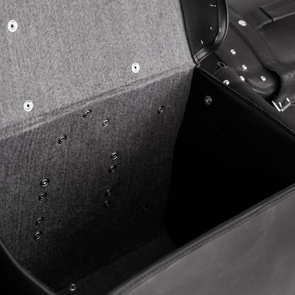 DS350S Leather Black PVC Large 4 Piece Motorcycle Touring Tail Bag wi