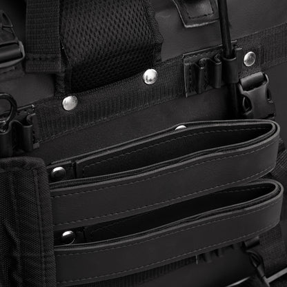 DS350S Leather Black PVC Large 4 Piece Motorcycle Touring Tail Bag wi