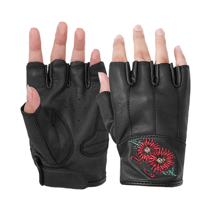 DS36 Women's Embroidered Fingerless Glove