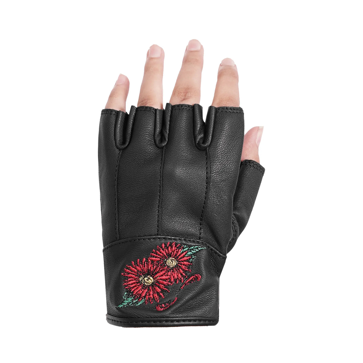 DS36 Women's Embroidered Fingerless Glove