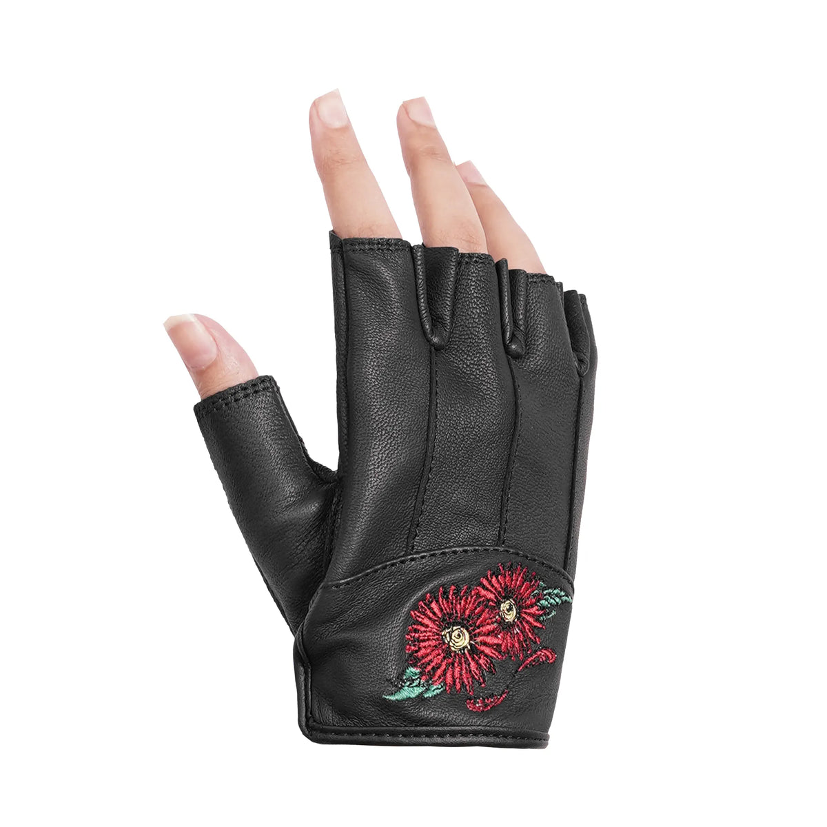 DS36 Women's Embroidered Fingerless Glove