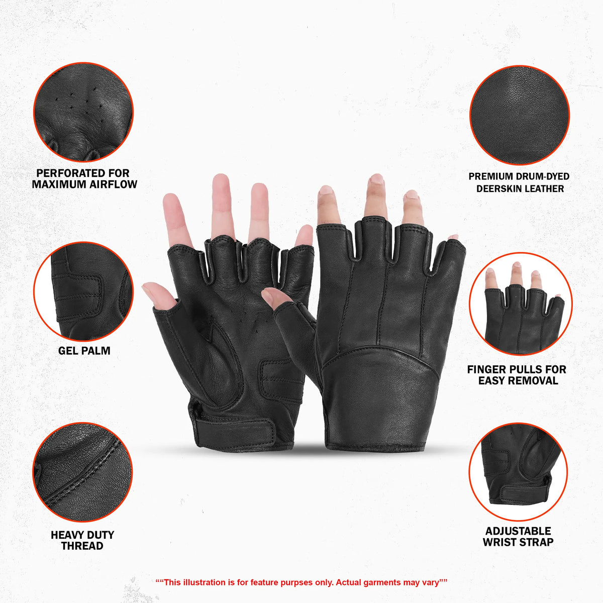 DS3 Women's Tough Deer Skin Fingerless Glove