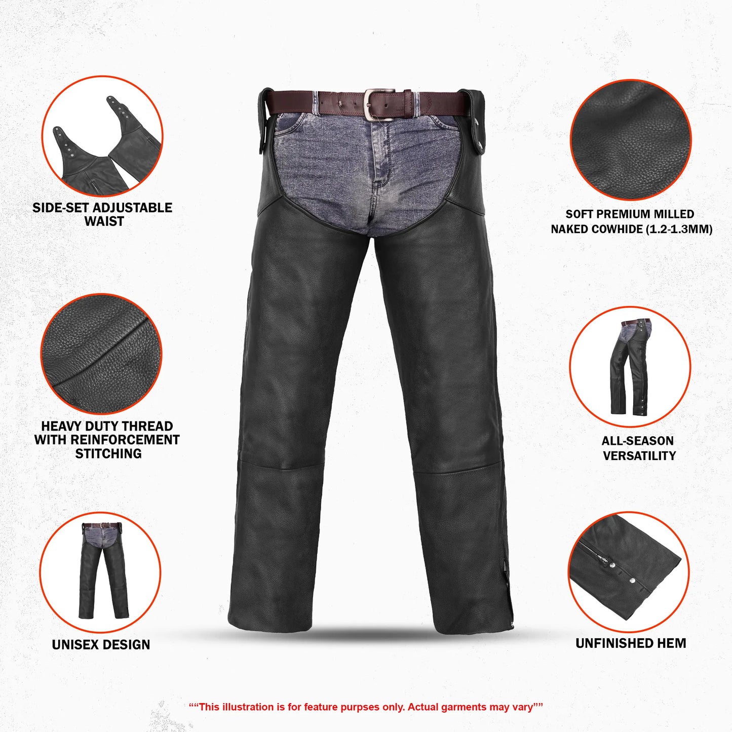 Highway Howler Unisex Motorcycle Leather Chaps