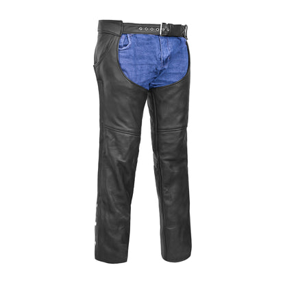 DS447TALL Tall Classic Leather Chaps with Jeans Pockets
