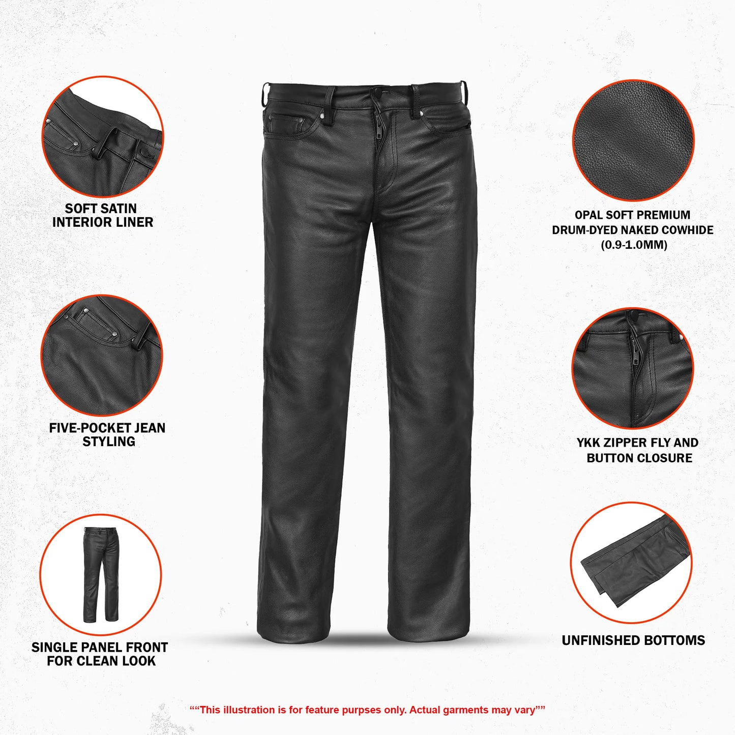 Twin Thunder Men's Motorcycle Leather Pants