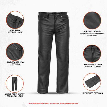 Twin Thunder Men's Motorcycle Leather Pants
