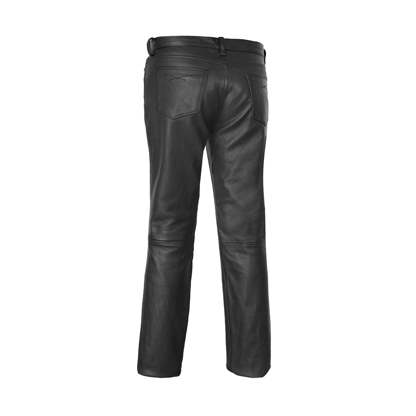 DS452 Women's Classic 5 Pocket Black Casual Motorcycle Leather Pants