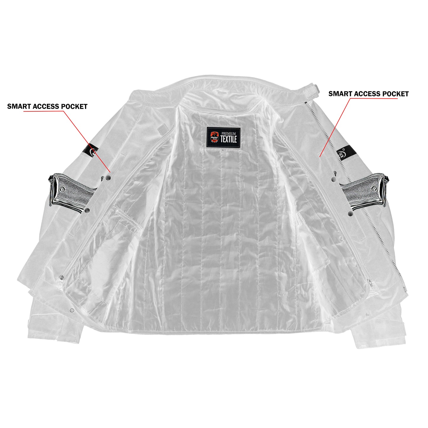 DS4610 Flight Wings - Black Textile Motorcycle Jacket for Men